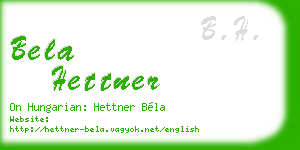 bela hettner business card
